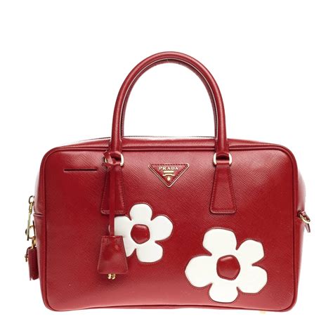 bauletto vernice rosso prada|Prada Flowers Bauletto Vernice Saffiano Leather Medium .